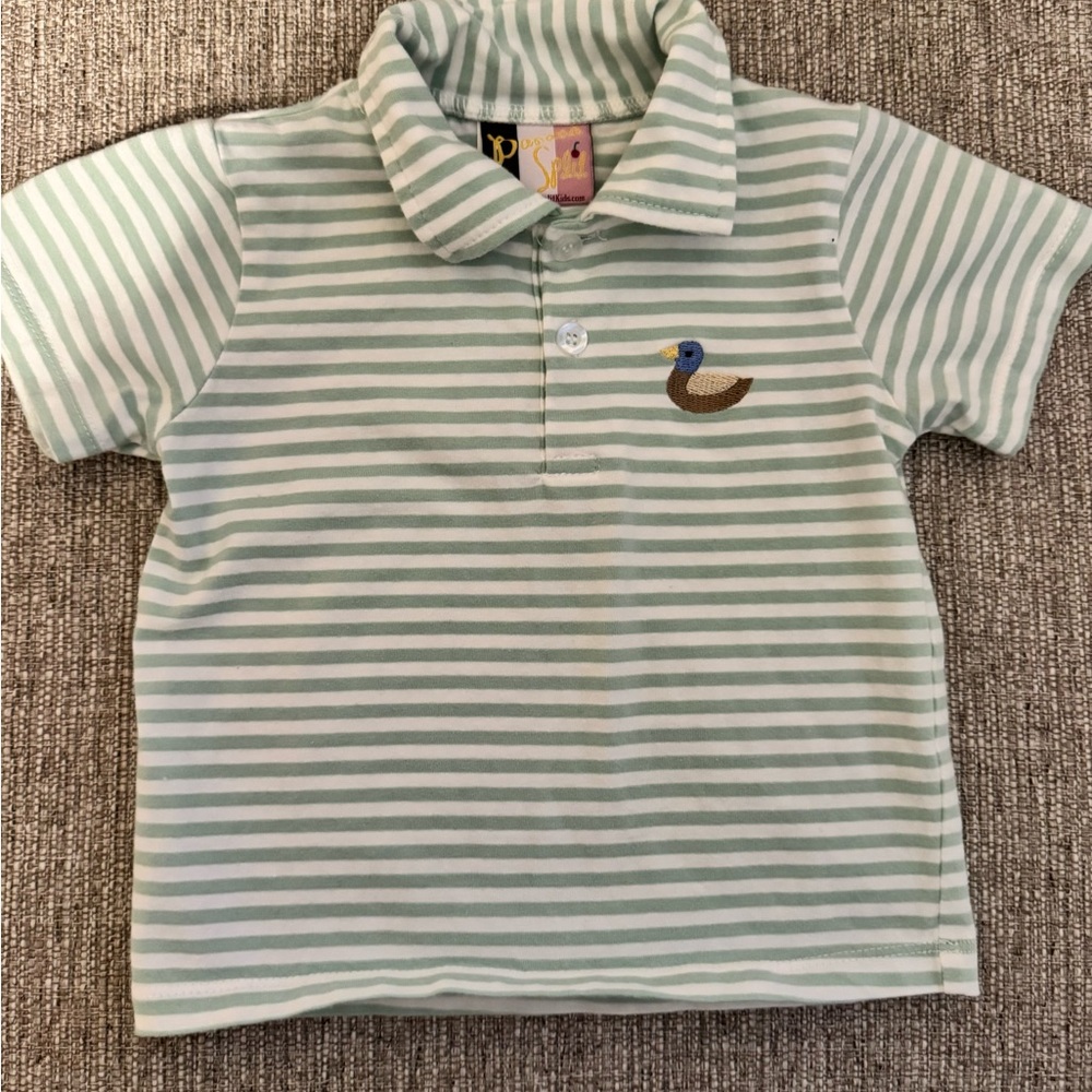 Banana Split Polo - Green Stripes